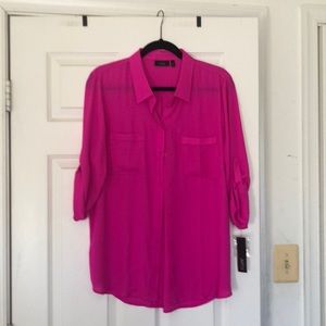 Light weight button front blouse
